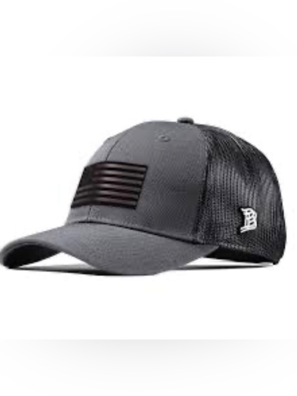 Branded Bills American Flag Trucker Hat Black & Gray